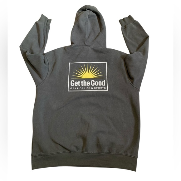 H&M L.O.G.G. "Get the Good" Sun Graphic Hoodie Sweatshirt Gray M - Picture 1 of 6